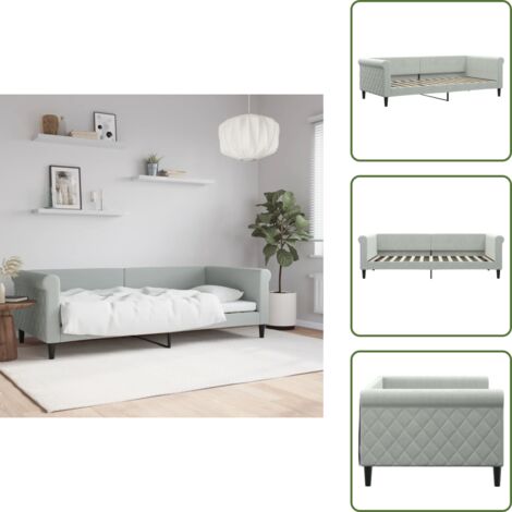 Sofá cama terciopelo - vidaXL Sofá cama sin colchón terciopelo gris claro 90x200 cm - Sofá cama gris claro