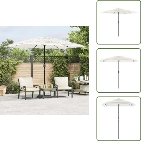Sombrilla con poste - vidaXL Sombrilla de jardín con poste de acero blanca 300x200x250 cm - Sombrilla impermeable