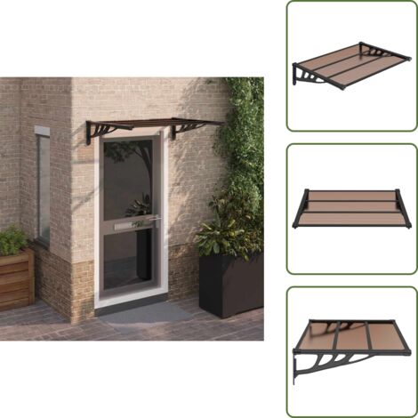 The Living Store Marquesina de puerta policarbonato negro 122x90 cm - Protección de puerta