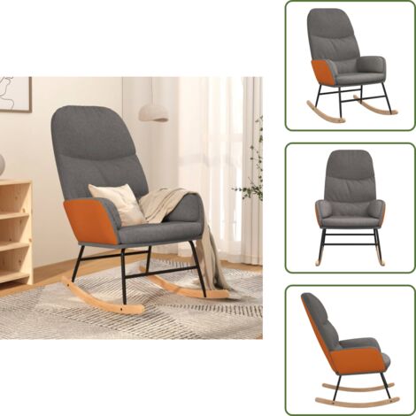 Silla acolchada - vidaXL Silla mecedora de tela gris claro - Reposabrazos