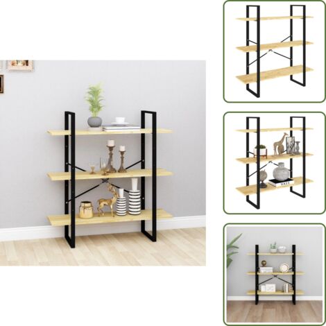 Muebles de madera - vidaXL Estantería de 3 niveles madera maciza de pino 100x30x105 cm - Estantería para libros