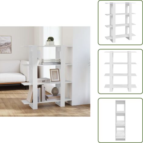 Estantería blanca - vidaXL Estantería/divisor de espacios blanco 100x30x123,5 cm - Estantería de madera
