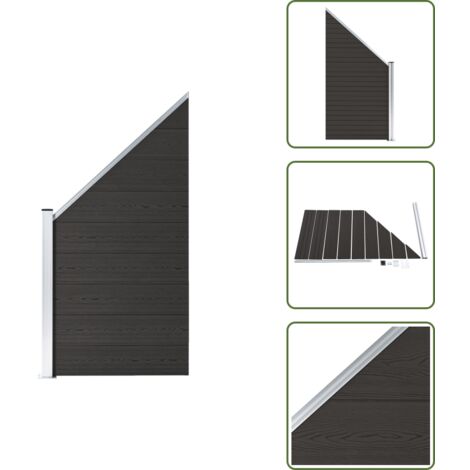 The Living Store Panel de valla WPC negro 95x(105-180) cm - Valla de madera y plástico