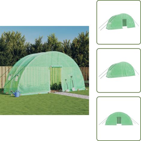 Invernadero 12 m² - vidaXL Invernadero con estructura de acero verde 12 m² 6x2x2,85 m - Invernadero para plantas