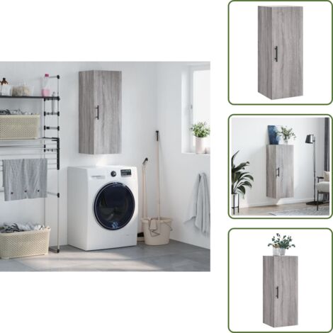 Armario de madera - vidaXL Armario de pared gris Sonoma 34,5x34x90 cm - Armario de pared Sonoma