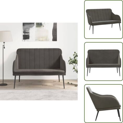 Banco de televisión - vidaXL Banco de terciopelo gris oscuro 110x76x80 cm - Banco de relajación