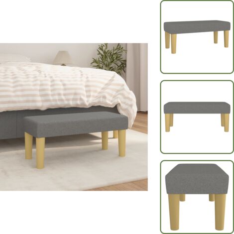 Banco de pie de cama - vidaXL Banco de tela gris oscuro 70x30x30 cm - Banco de asiento