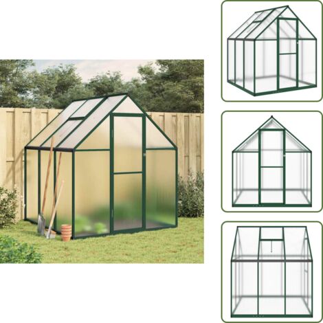Invernadero para plantas - vidaXL Invernadero con marco base aluminio verde 169x169x195 cm - Invernadero resistente