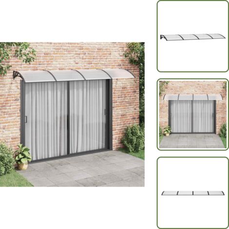 The Living Store Marquesina de puerta policarbonato negro 350x100 cm - Marquesina de entrada