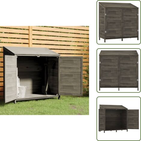 The Living Store Cobertizo de jardín madera abeto maciza antracita 102x52x112 cm - Cobertizo de madera