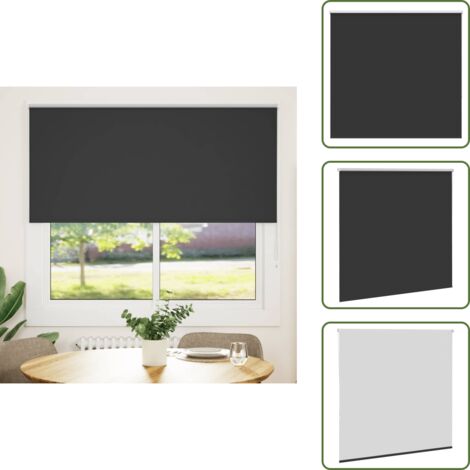 Control de luz - vidaXL Estor Enrollable Opaco negro 160x175 cm Tela Ancho 156,6 cm - Persiana para ventana