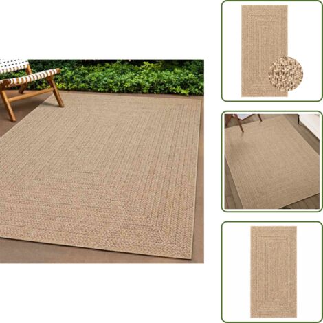 Alfombra de polipropileno - vidaXL Alfombra ZIZUR apariencia yute interior exterior beige 80x250cm - Alfombra para jardín