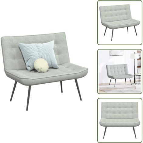 Banco de oficina - vidaXL Banco de terciopelo gris claro 110x74x84 cm - Banco de estar
