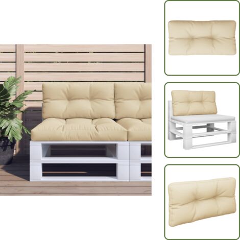 The Living Store Cojín para sofá de palets de tela beige 80x40x12 cm - Cojín exterior
