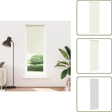 The Living Store Estor Enrollable Opaco Blanco Roto 70x230cm Tela Ancho 65,7cm - Persiana opaca