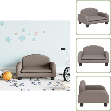 The Living Store Sofá para niños de tela gris taupe 50x40x30 cm - Sofá infantil
