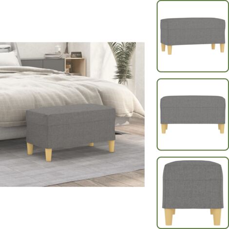 The Living Store Banco de tela gris oscuro 70x35x41 cm - Banco gris oscuro