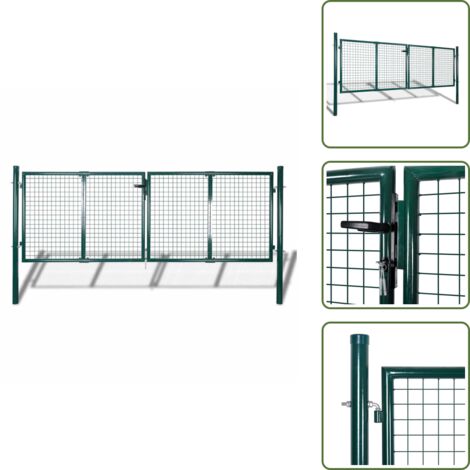 The Living Store Puerta de malla para jardín valla reja pared 300x75 cm - Valla de malla