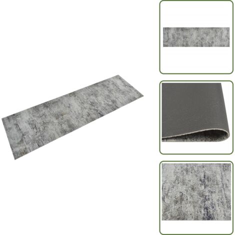 The Living Store Alfombra de cocina lavable terciopelo aspecto hormigón 60x180cm - Alfombra lavable