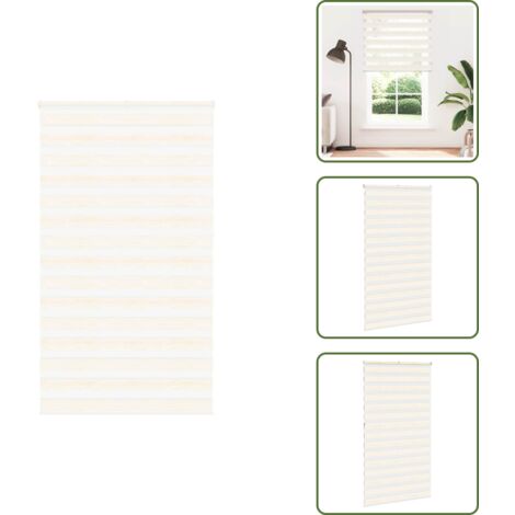 The Living Store Estor cebra beige mármol tejido ancho 130,9 cm poliéster - Estor cebra