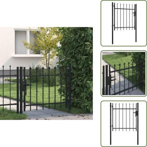 Puerta de seguridad - vidaXL Puerta valla Boxtel con punta de lanza 100x75 cm - Puerta de jardín con barras