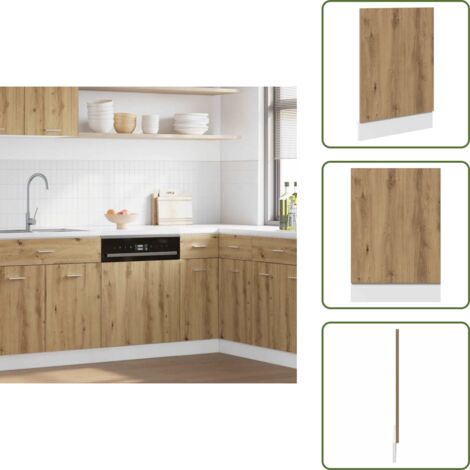 The Living Store Panel para lavavajillas "Lyon" roble artesanal 45x3x67 cm madera de ingeniería - Madera de ingeniería
