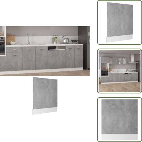 The Living Store Panel para lavavajillas "Lyon" gris hormigón 59,5x3x67 cm madera de ingeniería - Panel de madera