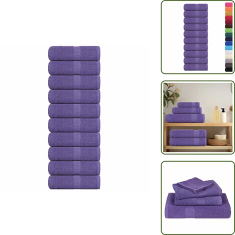 Toallas absorbentes - vidaXL Toallas de mano FROGN 10 uds morado 30x30 cm 360 g/m² - Toallas faciales
