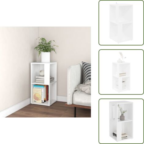 The Living Store Armario esquinero madera contrachapada blanco 33x33x67cm - Mueble esquinero