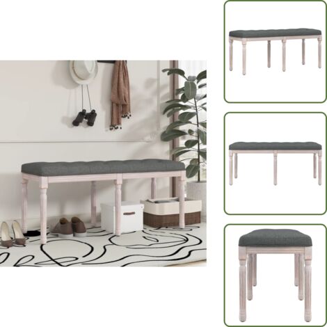 The Living Store Banco de tela gris oscuro 110x40x49 cm - Banco de entrada