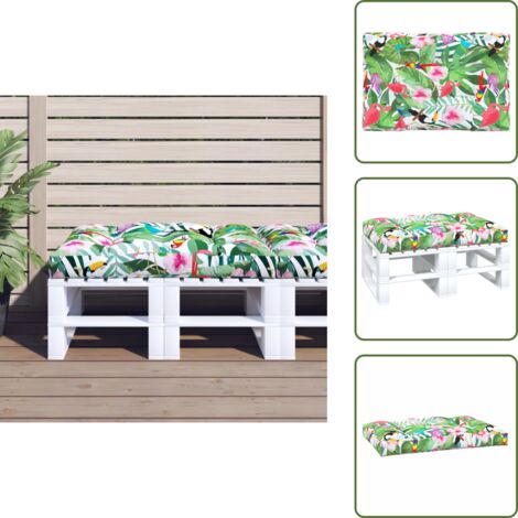 The Living Store Cojín para palés tela multicolor 120x80x12 cm - Cojín de jardín