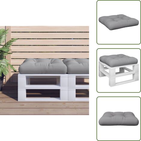 The Living Store Cojín para sofá de palets tela gris 60x60x12 cm - Cojín exterior