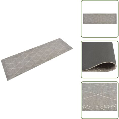 Alfombra con diseño de rombos - vidaXL Alfombra de cocina lavable terciopelo dibujo rombos 60x180 cm - Alfombra antideslizante