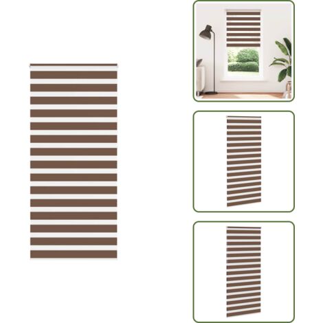 The Living Store Estor cebra marrón 115x230 cm tejido ancho 110,9 cm poliéster - Estor cebra