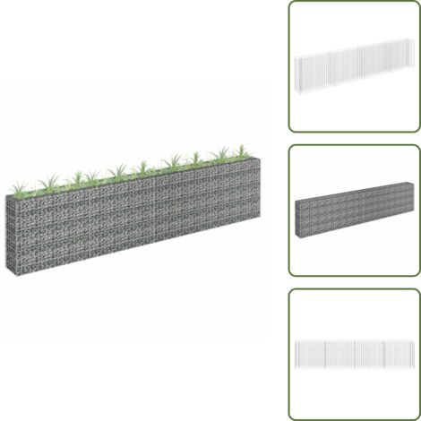 Jardinera de gaviones - vidaXL Arriate de gaviones de acero galvanizado 360x30x90 cm - Gaviones para jardín