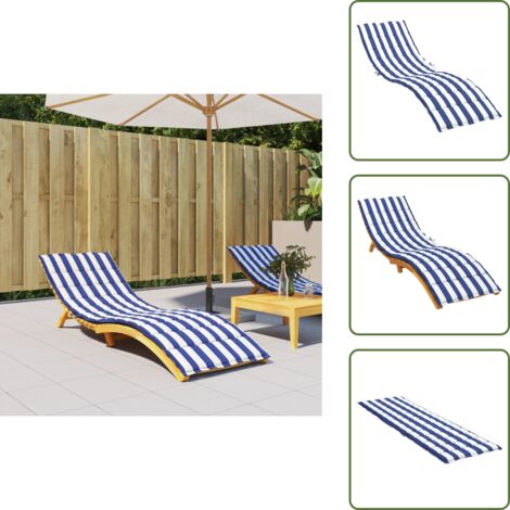 Cojín de sofá - vidaXL Cojín de tumbona tela Oxford a rayas azul y blanco - Cojín de patio