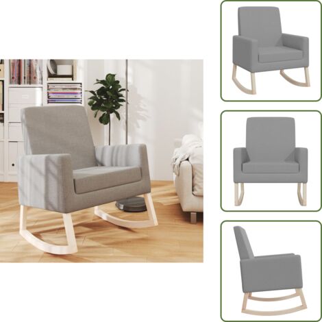 Silla de lectura - vidaXL Silla mecedora de tela gris claro - Silla de descanso