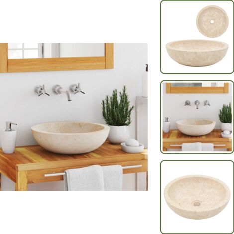 Lavabo moderno - vidaXL Lavabo 40x12 cm mármol color crema - Lavabo de baño