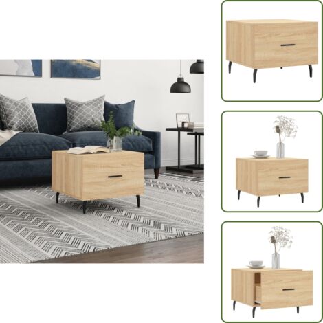 Mesa auxiliar - vidaXL Mesa de centro madera contrachapada roble Sonoma 50x50x40 cm - Almacenamiento