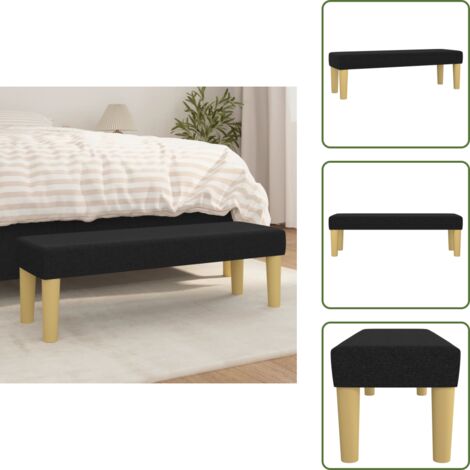 Banco de pie de cama - vidaXL Banco de tela negro 100x30x30 cm - Banco de asiento