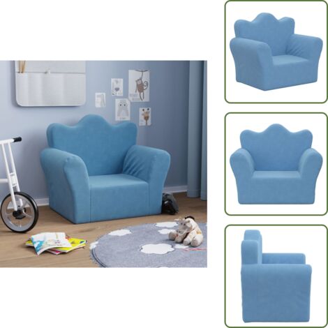 Sofá felpa suave - vidaXL Sofá para niños felpa suave azul - Sofá para bebés