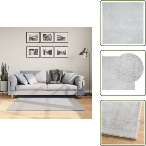 Alfombra antideslizante - vidaXL Alfombra de pelo corto suave lavable HUARTE gris 120x120 cm - Alfombra para salón