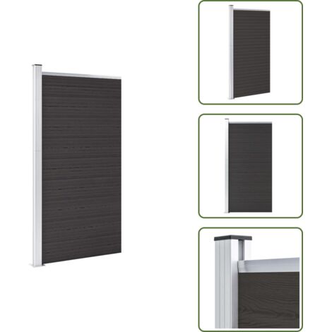 Valla residencial - vidaXL Panel de valla WPC negro 95x186 cm - Valla modular