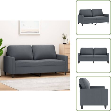 Sofá moderno - vidaXL Sofá de 2 plazas de terciopelo gris oscuro 140 cm - Sofá de sala