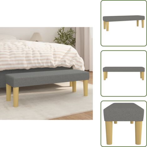 Banco de pie de cama - vidaXL Banco de tela gris oscuro 100x30x30 cm - Banco de asiento