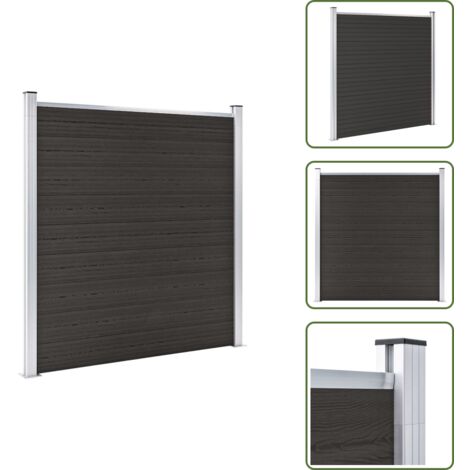 Valla residencial - vidaXL Panel de valla WPC negro 180x186 cm - Valla modular