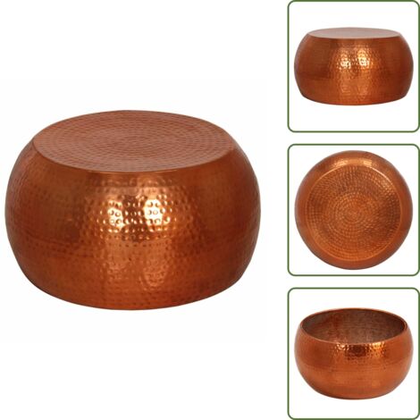 Mesa moderna - vidaXL Mesa de centro de aluminio color latón Ø55x28 cm - Mesa de salón