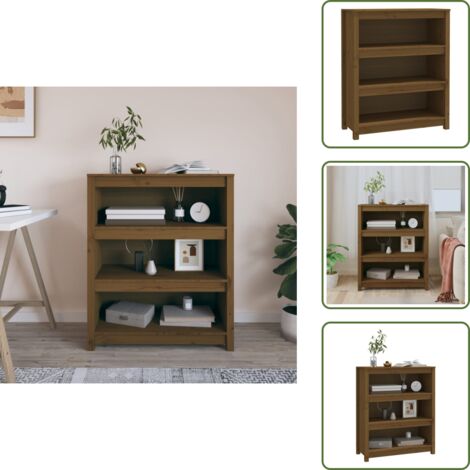 Estantería para libros - vidaXL Estantería madera maciza de pino marrón miel 80x35x97 cm - Estantería decorativa