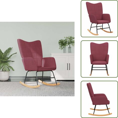 Silla de sala - vidaXL Silla mecedora de tela rojo vino tinto - Silla de estar