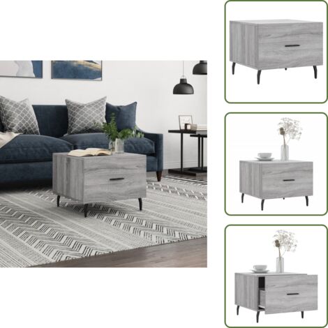 Mesa de centro Sonoma - vidaXL Mesa de centro madera contrachapada gris Sonoma 50x50x40 cm - Mesa de centro de madera